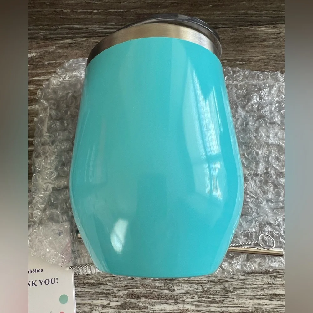 Coholico Wine Tumbler 12oz Stainless Insulated Teal You’re Awesome Gag‎ Gift New